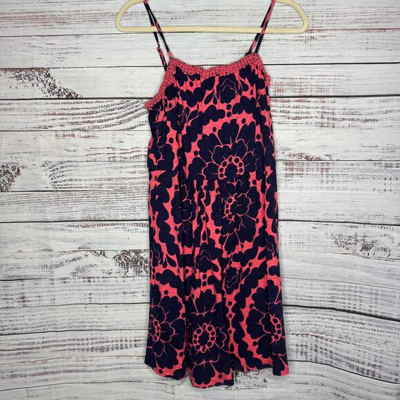 Boden Floral Printed Day Dress Navy and Pink 10P - Picture 2 of 4